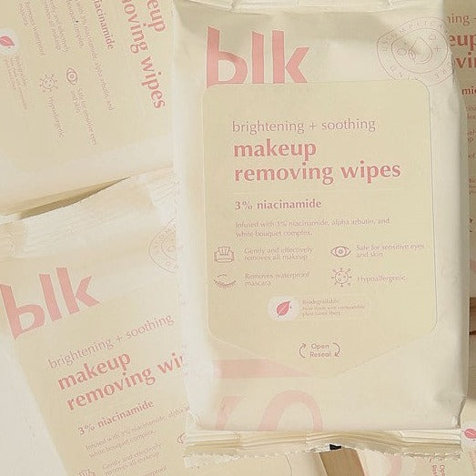 BLK SKIN: BRIGHTENING & SOOTHING MAKEUP REMOVING WIPES +NIACINAMIDE 