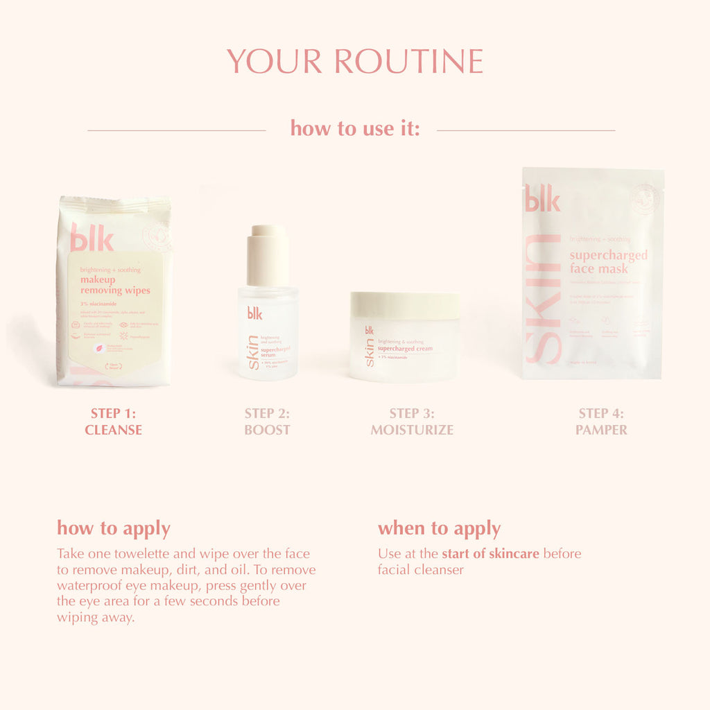 BLK SKIN: BRIGHTENING & SOOTHING MAKEUP REMOVING WIPES +NIACINAMIDE